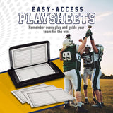 GSM Brands Quarterback (QB) Play Wristband - Adult Size - Pro Football Armband Playbook - 10 Pack (Black)