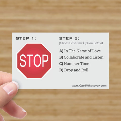 STOP (then select option)
