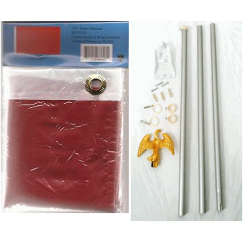 RED FLAG (large) - 3-Ft x 5-Ft Polyester RED FLAG + 6-Ft Flag Pole! - SoManyRedFlags.com