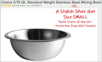 Stainless Steel Mixing Bowl - Doubles As a Stylish Hat!