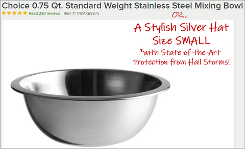 Stainless Steel Mixing Bowl - Doubles As a Stylish Hat!