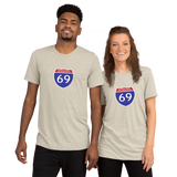 Interstate 69 (I-69) Super-Soft TRI-BLEND t-shirt